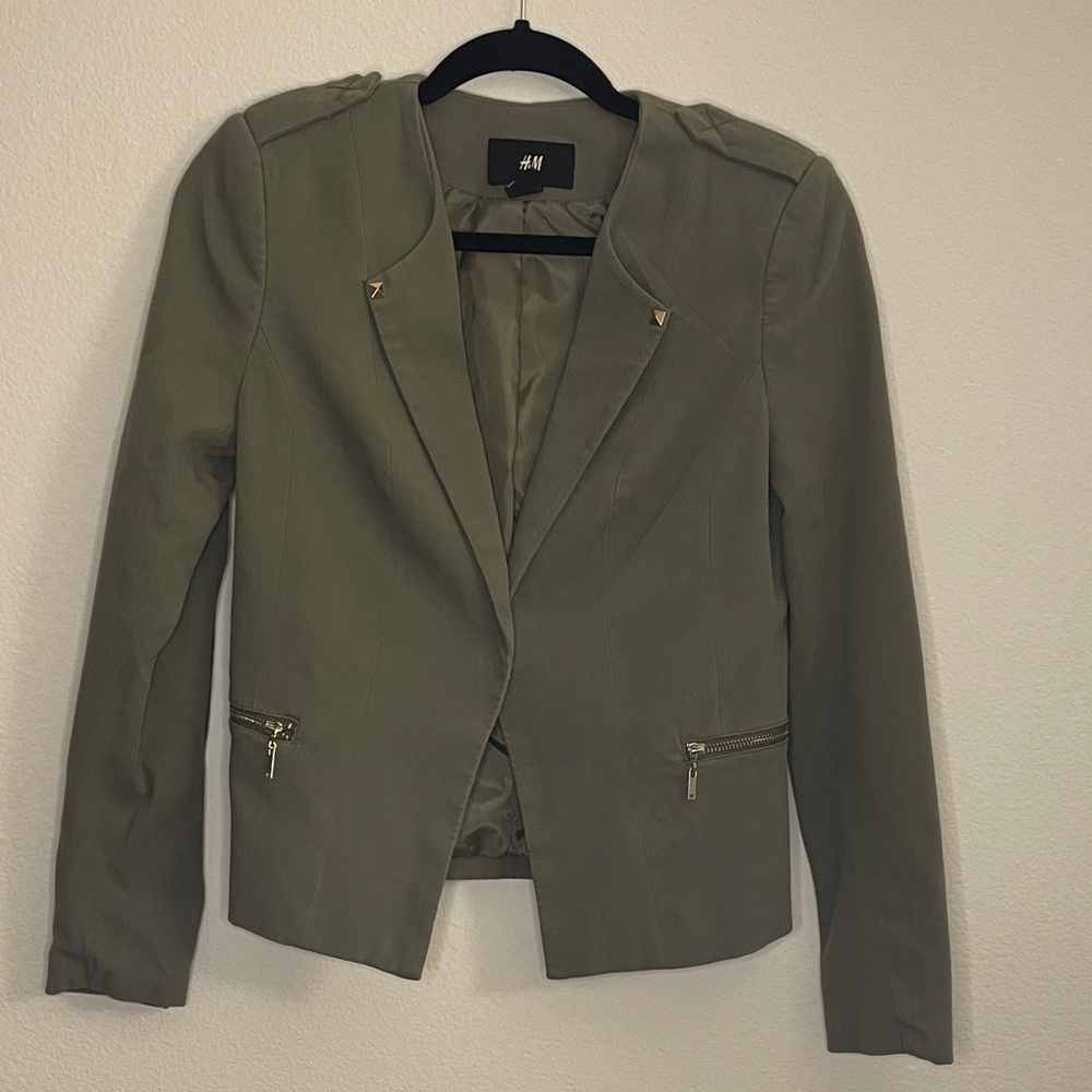 H&M Women's Khaki Blazer Jacket